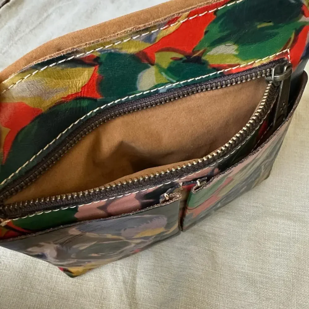 PATRICIA NASH Crossbody Bag Multicolor Floral Leather Studded Sling Purse
